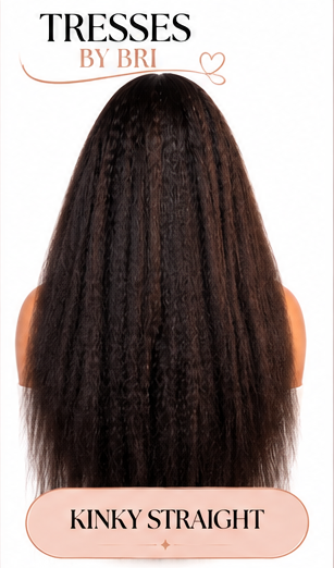 Textured Straight Laceless Wig – Enhanced Fullness – Natural Black (#1B)